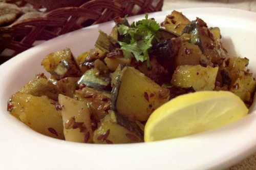 Pumpkin Curry with Buckwheat Poori