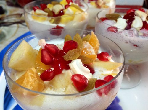 Fruit salad with Whipped Cream