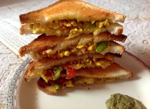 Grilled Paneer Bhurji Sandwich