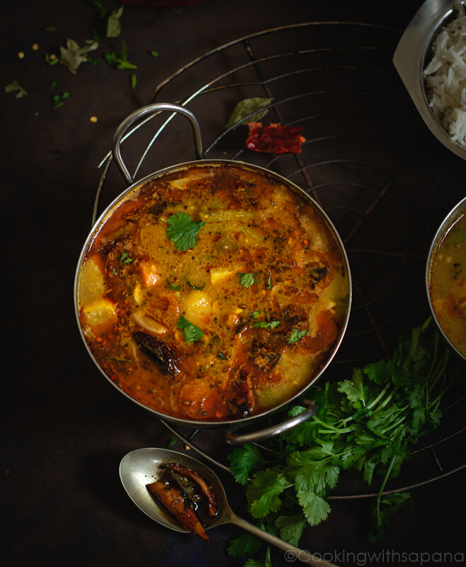 udipi sambhar in wok