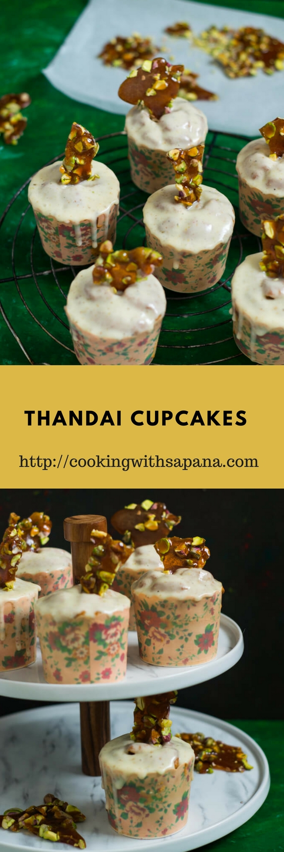 Thandai Cupcakes with Yogurt Glaze-3