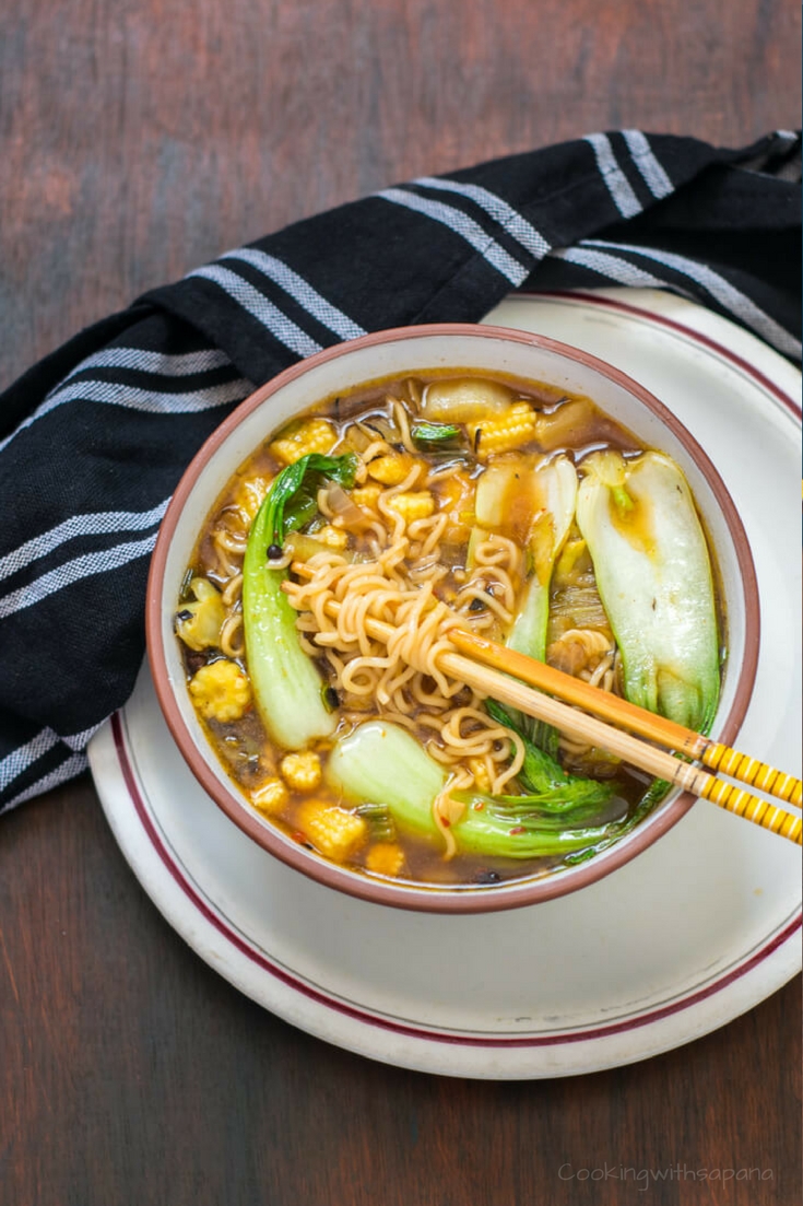 bok choy noodle soup vegan-3