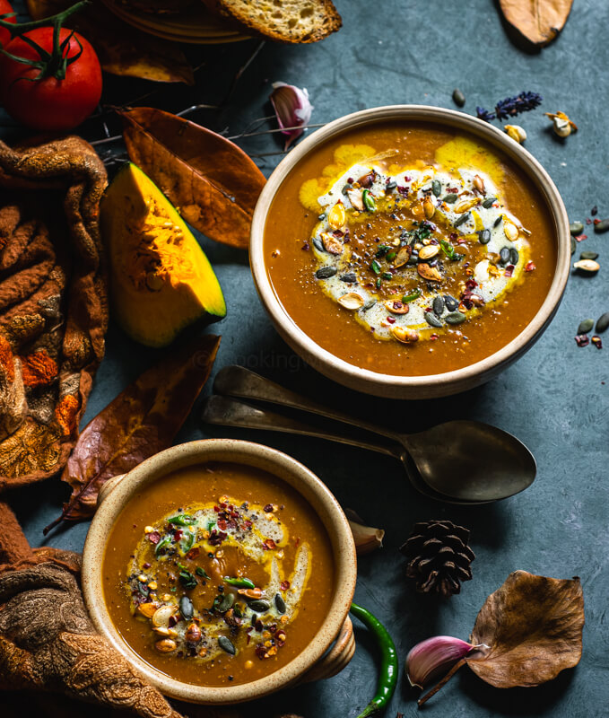 Spiced Pumpkin Soup, Easy Pumpkin Soup Recipe- Cooking With Sapana