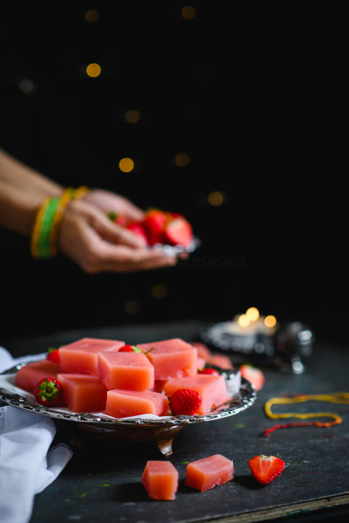strawberry karachi halwa